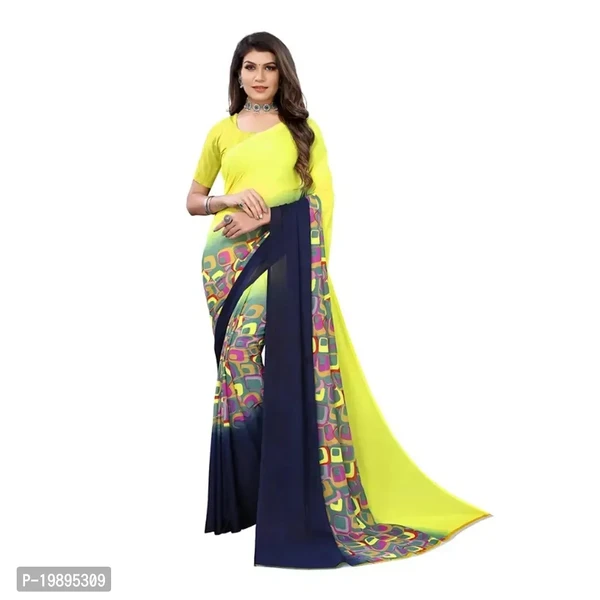 Georgette Printed Dailywear Saree with Blouse Piece 