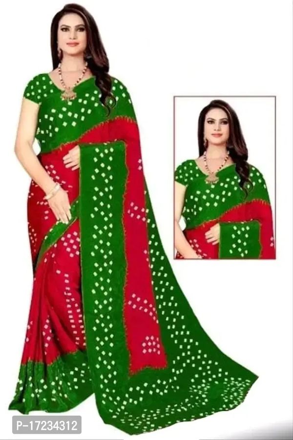 Bandhani Georgette Printed Sarees with blouse Piece