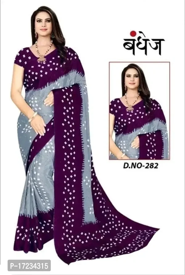 Bandhani Georgette Printed Sarees with blouse Piece