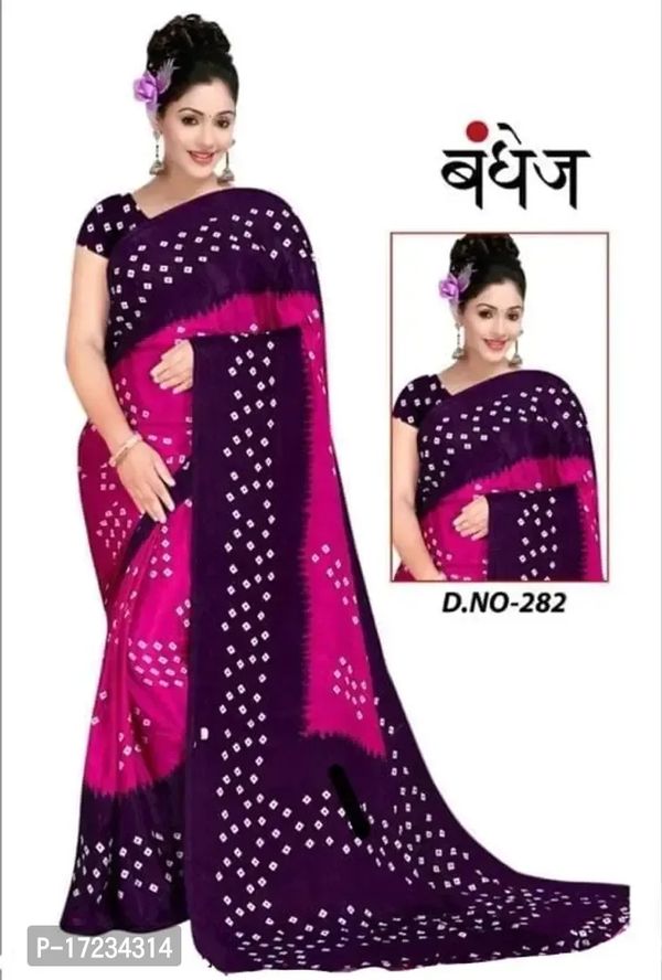 Bandhani Georgette Printed Sarees with blouse Piece