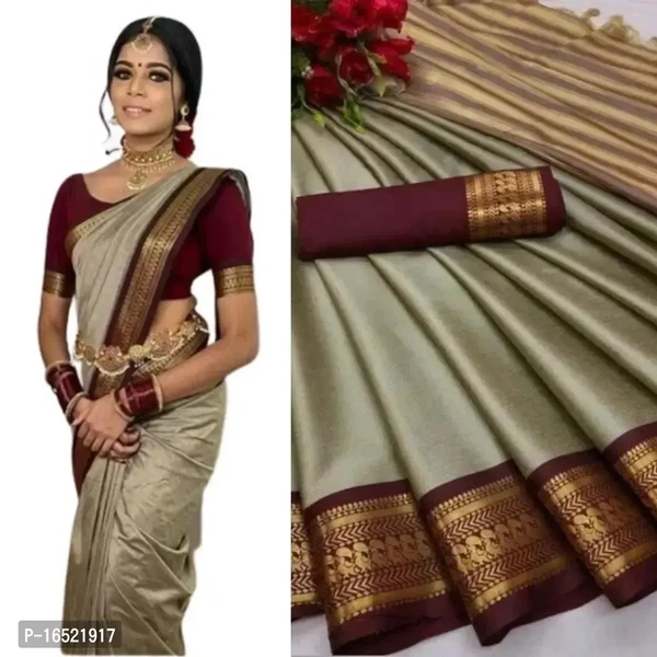 AURA COTTON SILK SAREE WITH BLOUSE PIECE 