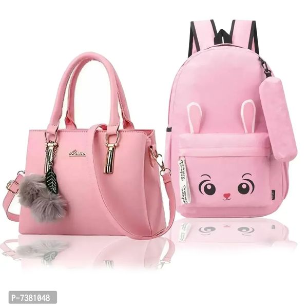 Trendy Cute Handy Hand-Held Shoulder Bag And Backpack Combo For Women 