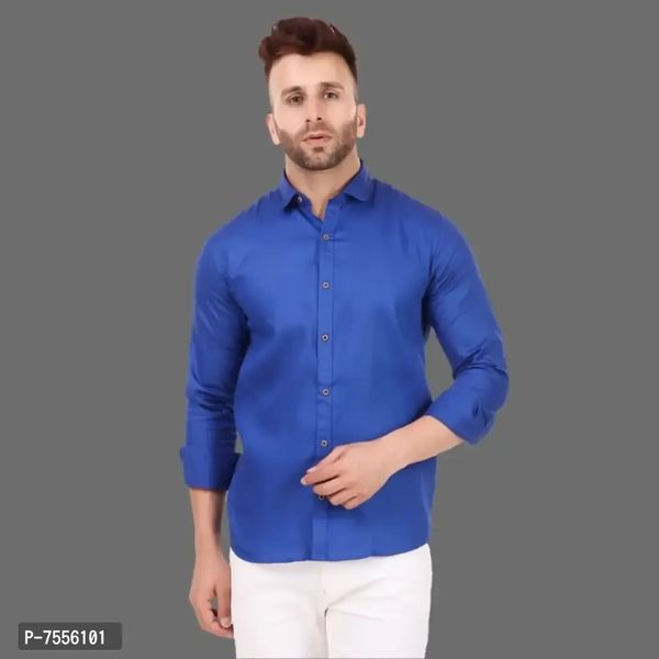 Mens Casual Solid Shirt - L