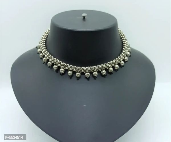 Stylish Oxidised Thusi Choker Necklace For Women 