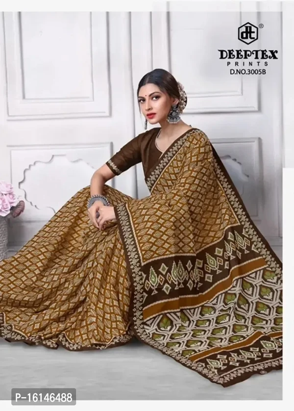 Trendy Printed Cotton Saree 