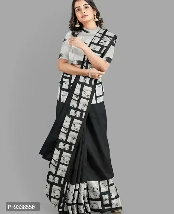 Jaipuri Printed Cotton Mulmul Saree / Cotton Malmal Saree / Cotton Saree With Attached Blouse Piece For Woman 