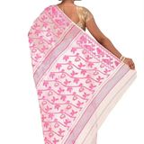 Sushrita Boutique Womens Traditional Prints Solid Jamdani Handloom Saree (Jamdani_5)