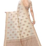 LeeliPeeri Designer Women's Cotton Silk Jamdani Saree With Blouse Piece