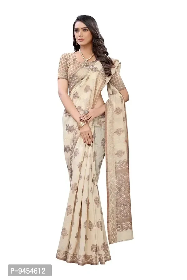 LeeliPeeri Designer Women's Cotton Silk Jamdani Saree With Blouse Piece