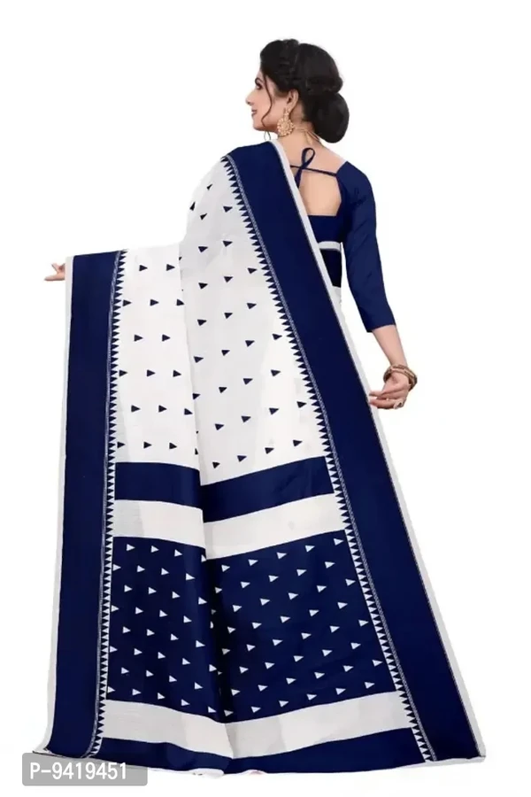 Premium Dark Blue Handwoven Soft Cotton Jamdani Saree 