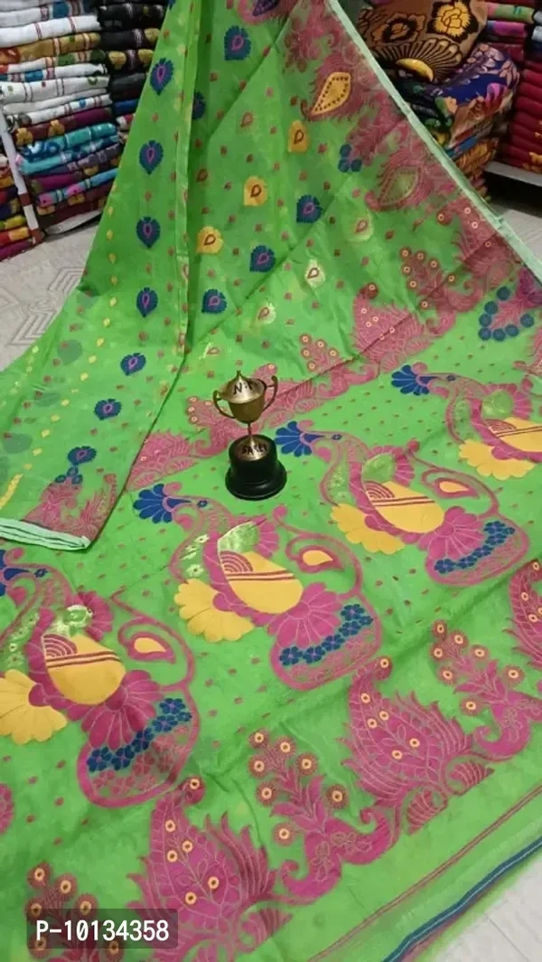 Sonkholota minigap dhakai jamdani Saree Without blouse