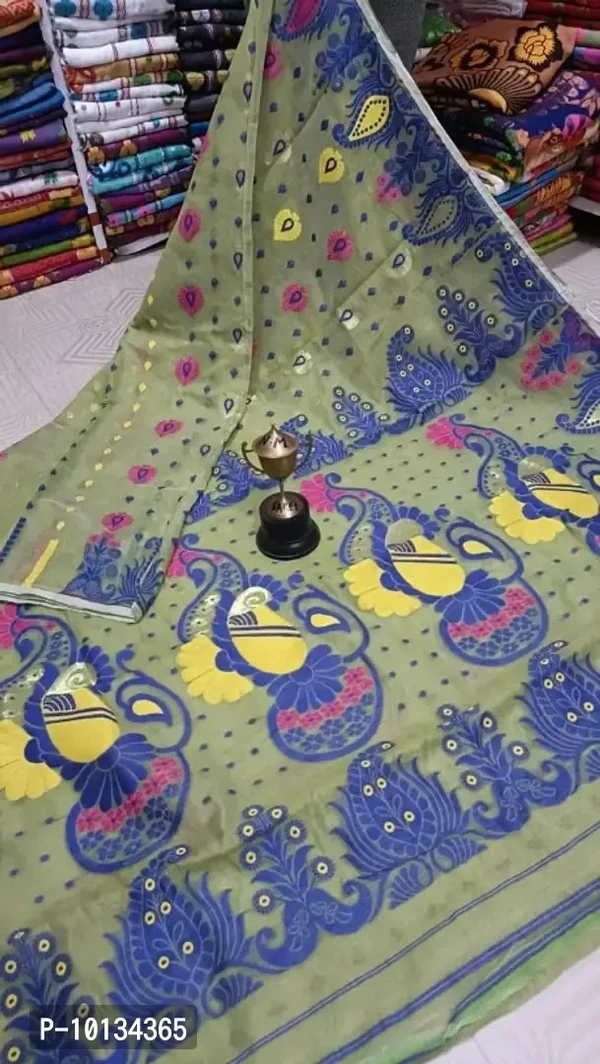 Sonkholota minigap dhakai jamdani Saree Without blouse