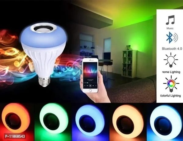 2-watts Led Multicolor Light Bulb With Bluetooth Speaker And Remote C