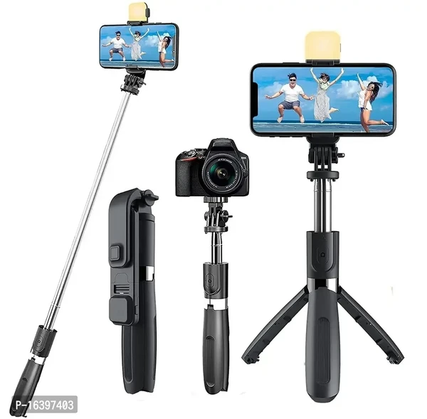 Blutooth Selfie Stick With Remote And Selfie Light