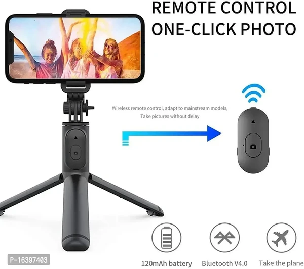 Blutooth Selfie Stick With Remote And Selfie Light