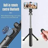 Blutooth Selfie Stick With Remote And Selfie Light