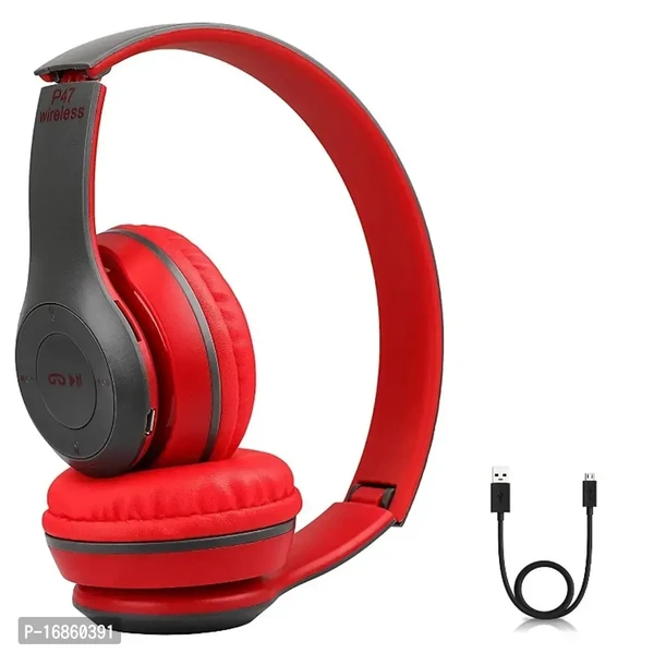 P47 Wireless Bt Headphone With Mic Fm+SD Card Foldable Earphone Bluetooth Headset