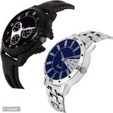 Acnos Black Diak Anglogue Watches Combo Pack Of 2