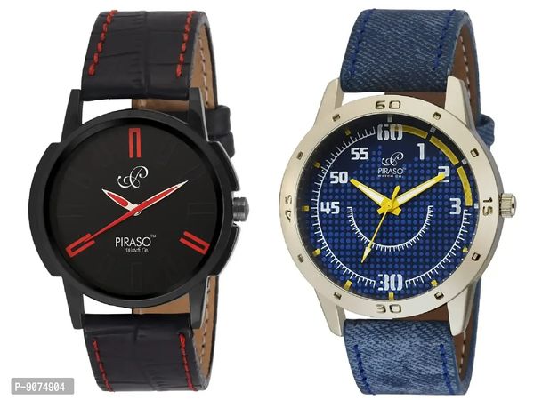 Acnos Black Dial Anglogue Watches Combo Pack Of 2