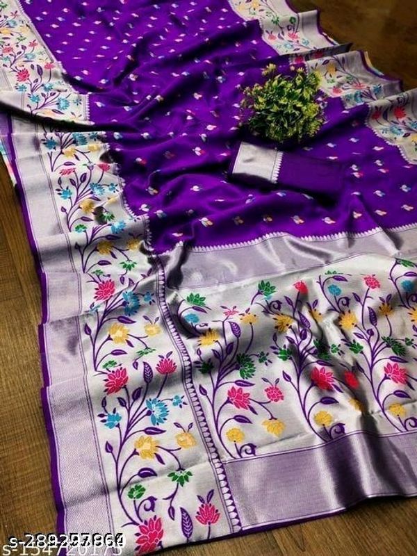 Woven Banarasi Silk Blend Attractive Saree