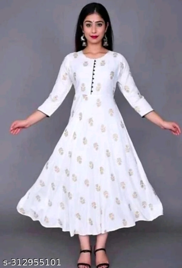 Saawariya White Gold Printbeautiful Kurtis - M