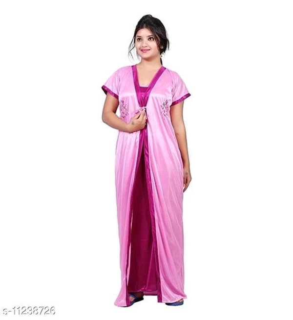 Xionti Women's Satin Full- Length Nighty/night Wear/sleep Wear/nighty Gown