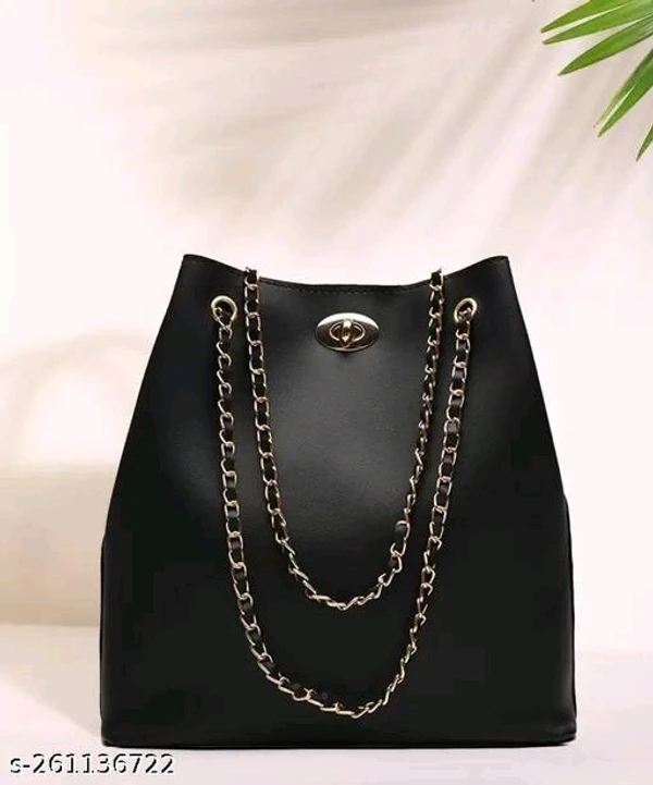 Women Black Shoulder Bag - Extra Spacious Pack Of 1pc