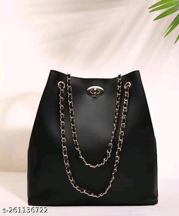 Women Black Shoulder Bag - Extra Spacious Pack Of 1pc