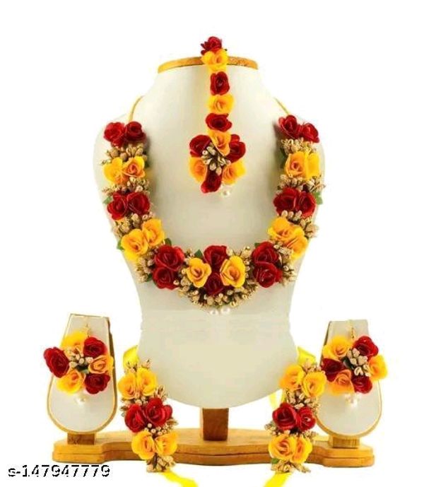 Handmade artificial flower haldi jewelry flower Jewellery 