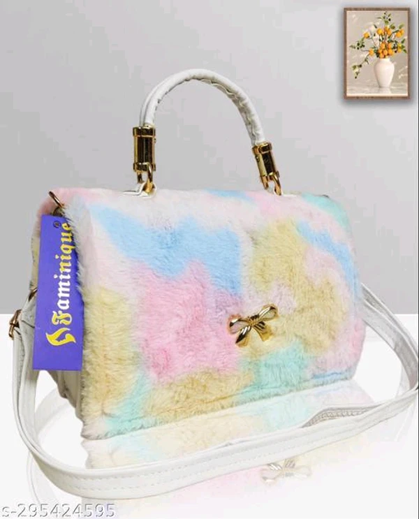 Girls/Women Sling Fur Bags with Long Strap