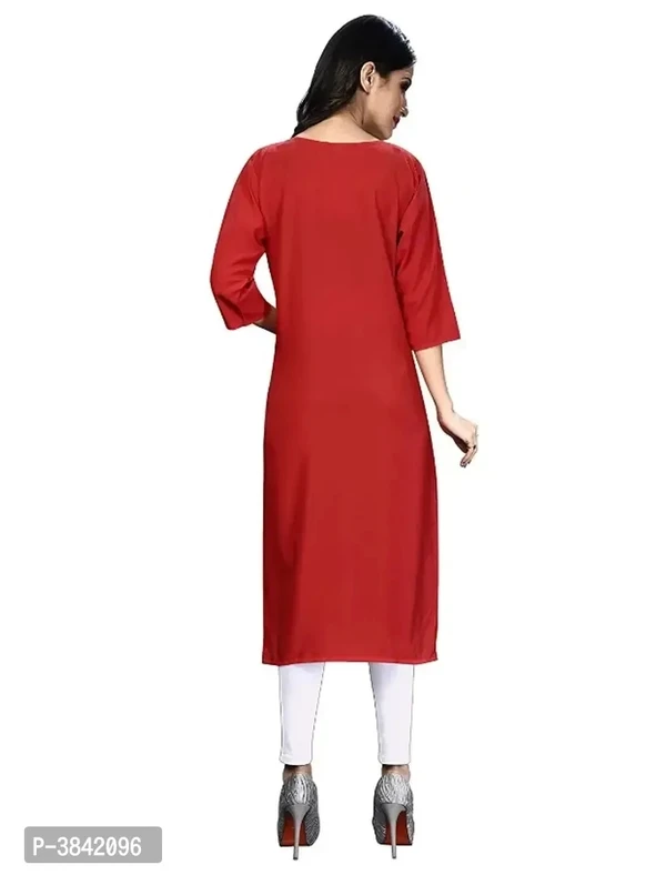 Women's Printed Crepe Straight Kurta  - XL