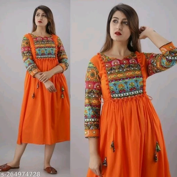 Trendy Rayon A Line Printed Kurtis 