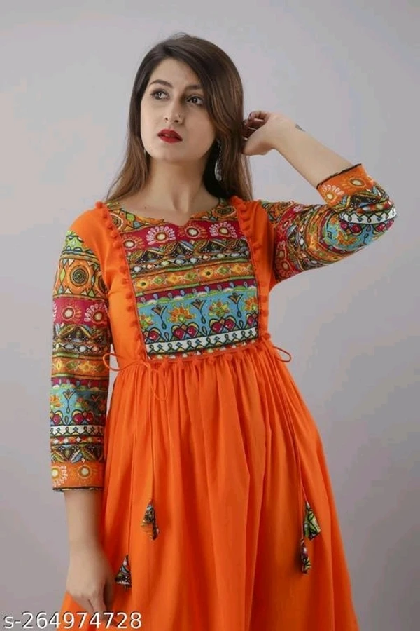 Trendy Rayon A Line Printed Kurtis 