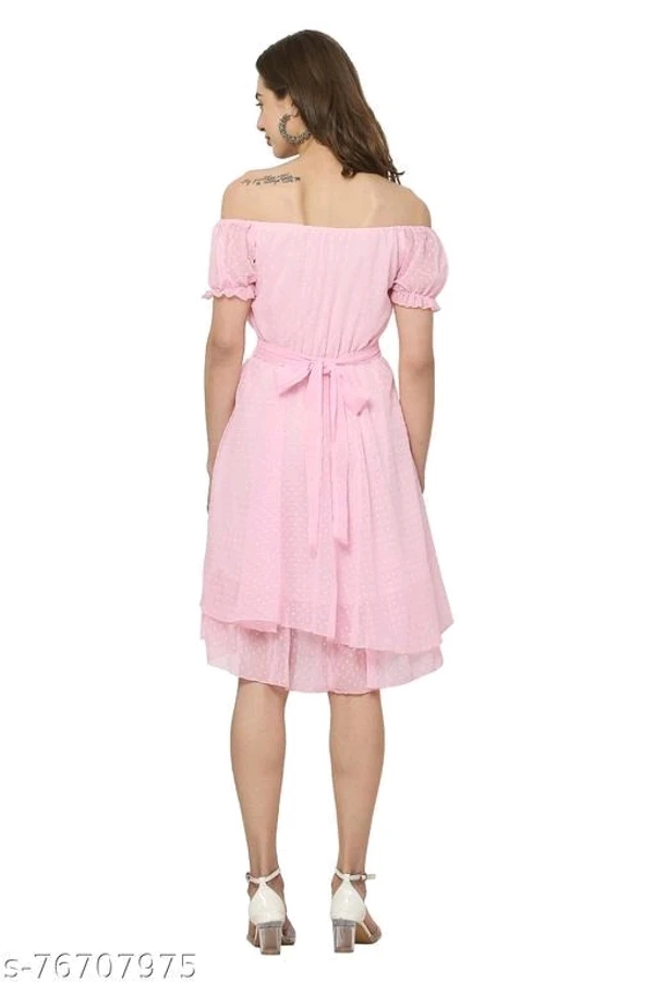 Club Fashion Pink Colour Mini Dress - M