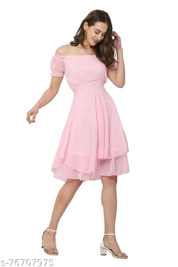 Club Fashion Pink Colour Mini Dress - XL