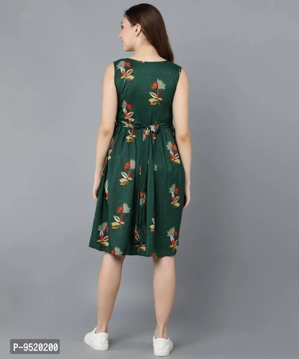 Classic Crepe Printed Dress For Women - M