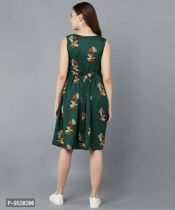 Classic Crepe Printed Dress For Women - XL