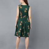 Classic Crepe Printed Dress For Women - XL