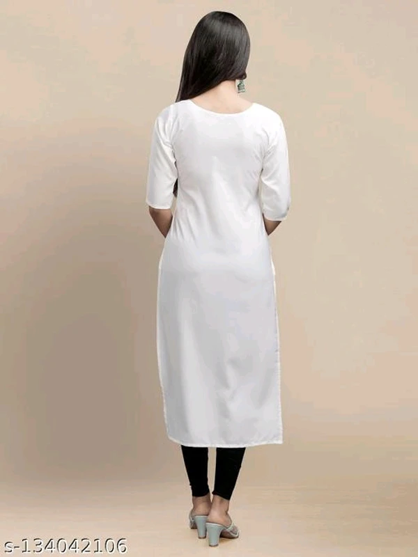 Stylish Women Crepe White Colour Digital Printed Straight Kurta - XL