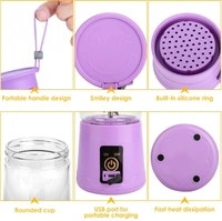 Travel Electric 6 Blades USB Juicer with in-built Power Bank - 19 x 5 x 2 Centimeters, Multicolored, Body - Plastic. Blade Material - Stainless Steel