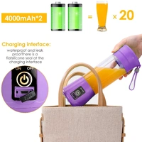 Travel Electric 6 Blades USB Juicer with in-built Power Bank - 19 x 5 x 2 Centimeters, Multicolored, Body - Plastic. Blade Material - Stainless Steel