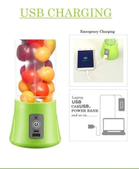 Travel Electric 6 Blades USB Juicer with in-built Power Bank - 19 x 5 x 2 Centimeters, Multicolored, Body - Plastic. Blade Material - Stainless Steel