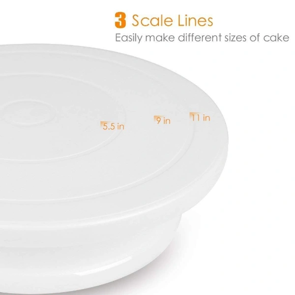 360 Degree Cake Turn Table Decorating Stand (28CM) - 29 x 7.5 x 28.5 Centimeters, Multicolor, Plastic