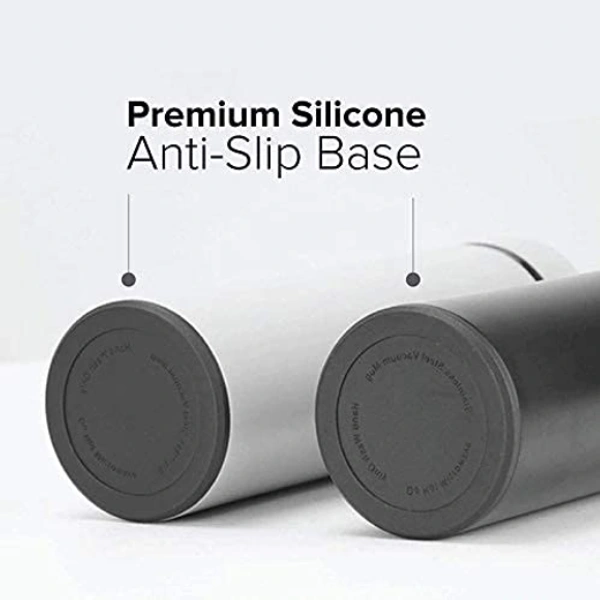 Stainless Steel Hot & Cold Thermos Flask 500 ML with Liquid Temperature Display - 23cm x 6.5cm, Black, Stainless Steel