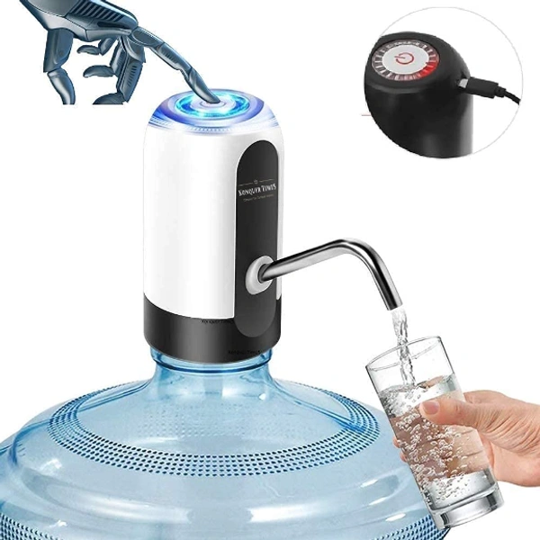 Automatic Wireless Water Can Dispenser Pump for 20 Litre Bottle Can - -, Blackwhite, Silicon