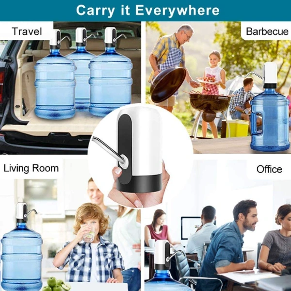 Automatic Wireless Water Can Dispenser Pump for 20 Litre Bottle Can - -, Blackwhite, Silicon