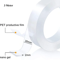 Multipurpose Double Sided Gel Grip Tape Heavy Duty (3 mtr) - 3 meter, Transperent