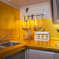 Oil Proof, Waterproof Kitchen Golden FOIL Stickers - 200x60 cm, Gold, Polyvinyl Chloride