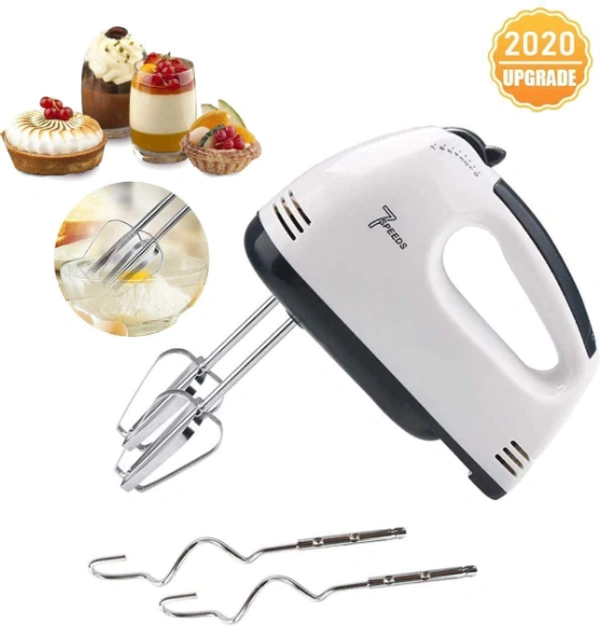 Scarlet 260 Watt 7 Speed Electric Beater - 18 x 7 x 11 cm, White, ABS, Stainless Steel