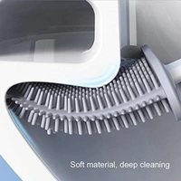 Silicon Toilet Brush with Slim Holder - -, Multicolor, Plastic